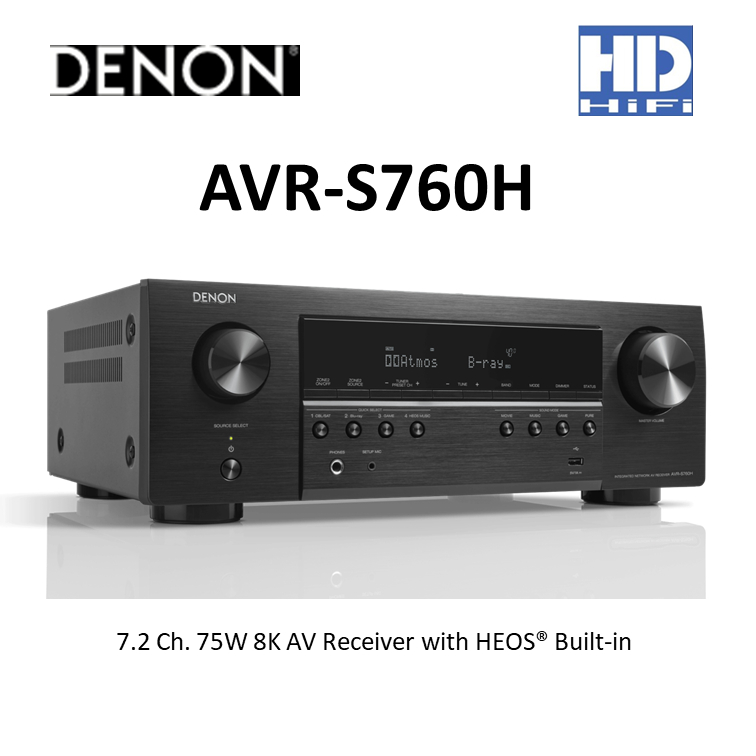 DENON AVR-S760H 8K AV Receiver with HEOS® Built-in 7.2 Ch. 75W