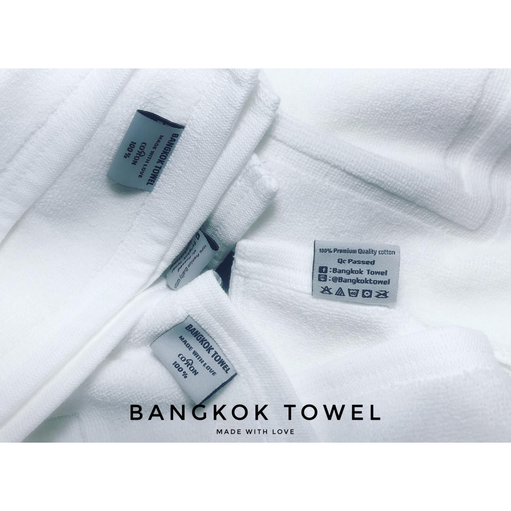 Bangkok Towel ผ้าเช็ดเท้าเกรดโรงแรม ขนาด 18x28 นิ้ว 8 ปอนด์ ลายกรอบ และ Welcome ฝ้าย 100%