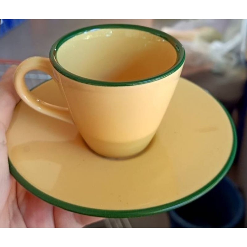 แก้วกาแฟเซรามิคสำหรับเอสเพรสโซ่ลายวิจเทจ ขนาด 3 ออนซ์, 7ออนซ์