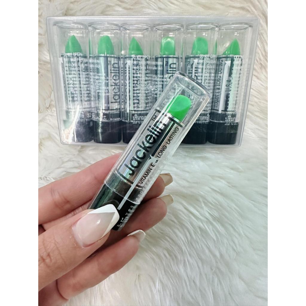 Jackelin Vitamin E & Long Lasting แจ็คเกอลิน สีเขียว ลิปเปลี่ยนสีติดทนนาน 24 ชม. ลิปเขียวในตำนาน
