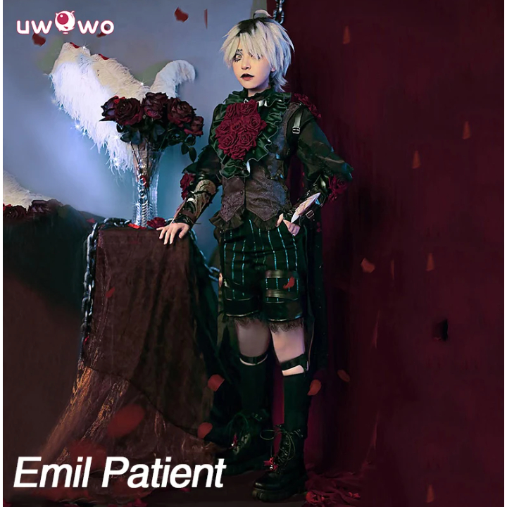 Uwowo Emile Cosplay Collab Series เกม Identity V Luminary Emile Cosplay เครื่องแต่งกายผู้ป่วย Lumina