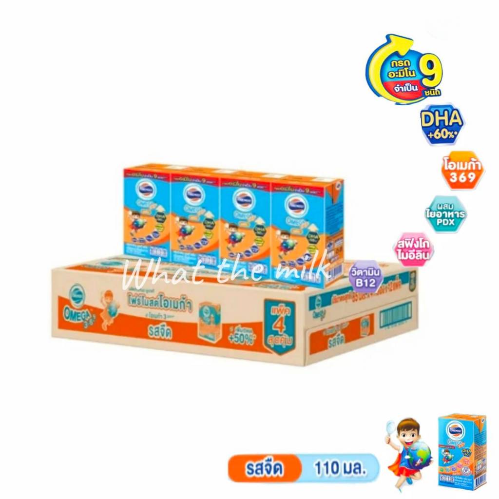 [EXP~04/05/26] พร้อมส่ง โฟร์โมสต์ โอเมก้า 369 รสจืด 110 มล (48 กล่อง/ลัง) Foremost Omega 369