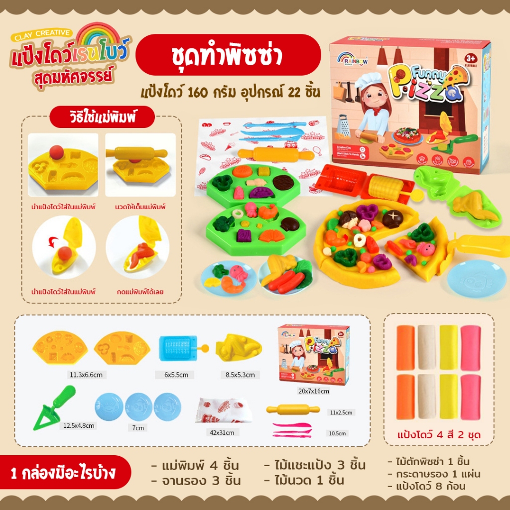 🔥ถูกสุด🔥รวมชุดแม่พิมพ์แป้งโดว์เล็ก ของเล่นเด็ก แป้งโดว์คุณภาพดี นุ่ม ไม่ติดมือ