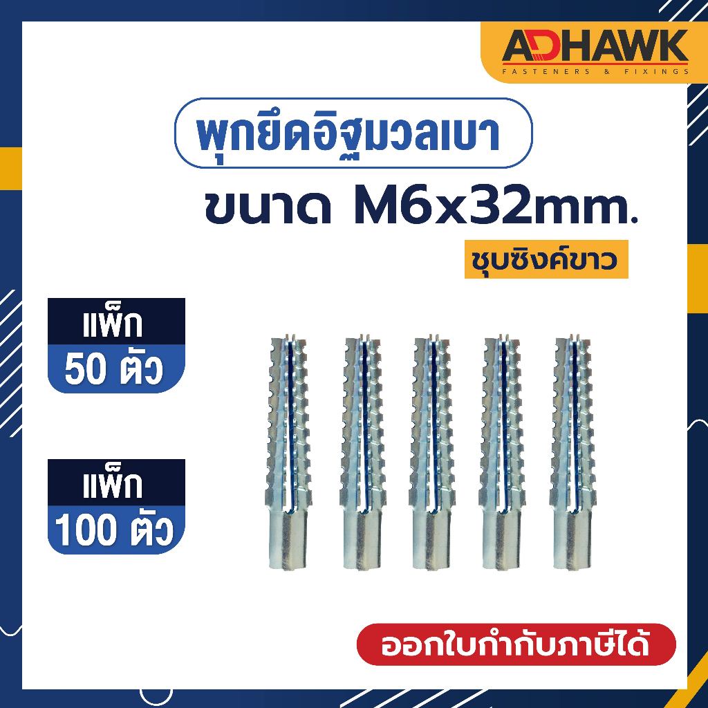 พุกยึดอิฐมวลเบา พุกยึดผนังมวลเบา ขนาดM6 Saw Anchor ยึดแน่น แข็งแรงเหมาะกับผนังมวลเบา