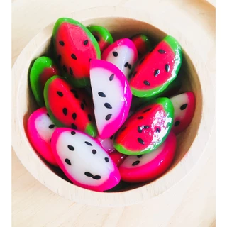 เม็ดบัวลอยรูปแก้วมังกร+แตงโม Home made100%ต้นตำรับสูตรคุณยาย By jasmine300กรัม