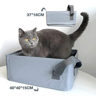 Winky Wink กล่องห้องน้ําแมวแบบพกพาพับได้สําหรับแมว กล่องใส่ทรายแมว กันรั่ว กันรอยขีดข่วน