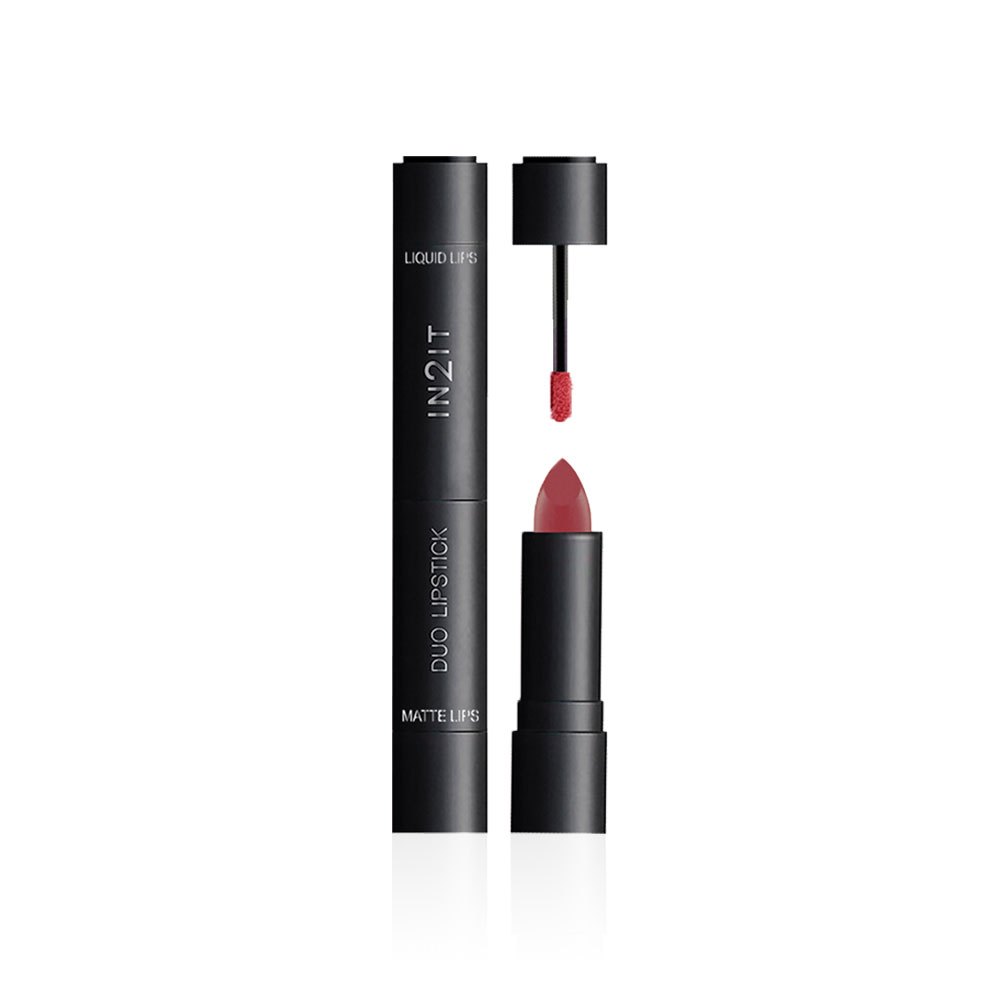 New!! IN2IT DUO LIPSTICK อินทูอิท ดูโอ ลิปสติก DOL ลิปไร้น้ำหนัก เรียบไร้ร่อง เนื้อมูสบางเบา (มี 5 เฉดสี) สะดวกพกพาง่าย