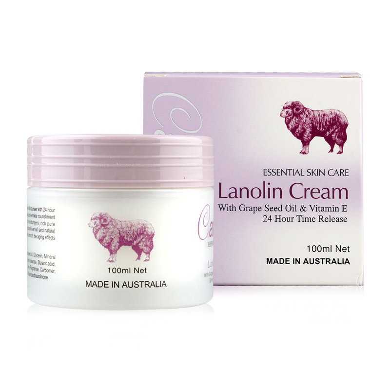 ครีมรกแกะ Careline Lanolin Cream with Grape Seed Oil &amp; Vitamin E 100ml.