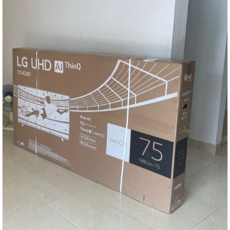 แบรนด์ใหม่เดิม LG  SMART ANDROID TV 75  นิ้ว. รับประกัน 3 ปี ศูนย์ไทยประกันภัย