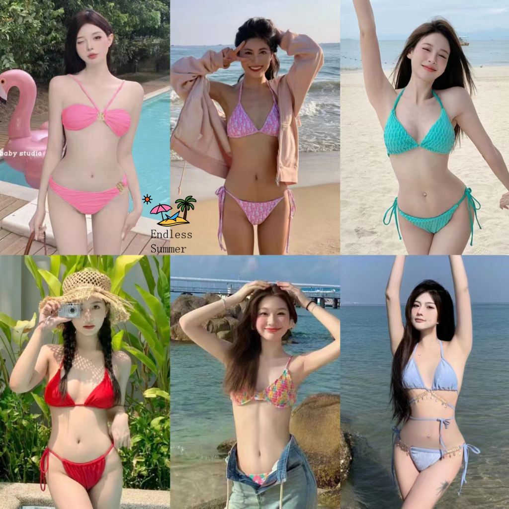 บิกินี่ สามเหลี่ยม 👙เซ็กซี่✨ ชุดไปทะเล 🚚ส่งไวจากไทย1-3วัน（bikini）
