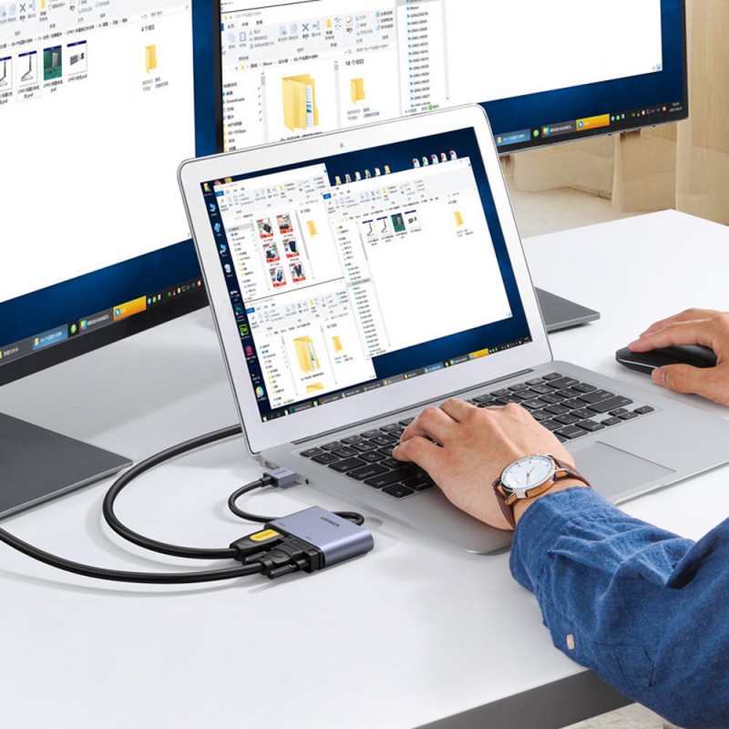 Ugreen ตัวแปลง USB 3.0 เป็น HDMI/VGA 1080p60Hz อุปกรณ์เสริมเชื่อมต่อพีซี/แล็ปท็อปด้วยพอร์ต USB-A เข้ากับจอภาพ รุ่น 20518 - รูปที่ 3