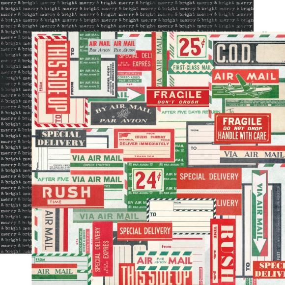 Special Delivery  : Simple Vintage Dear Santa Double-Sided Cardstock 12"X12"  กระดาษคริสต์มาส