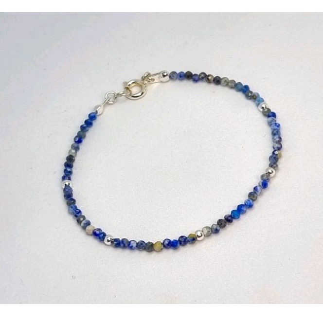 กำไลข้อมือ หินแท้100% Lapis lazuli ลาพิส ลาซูลี