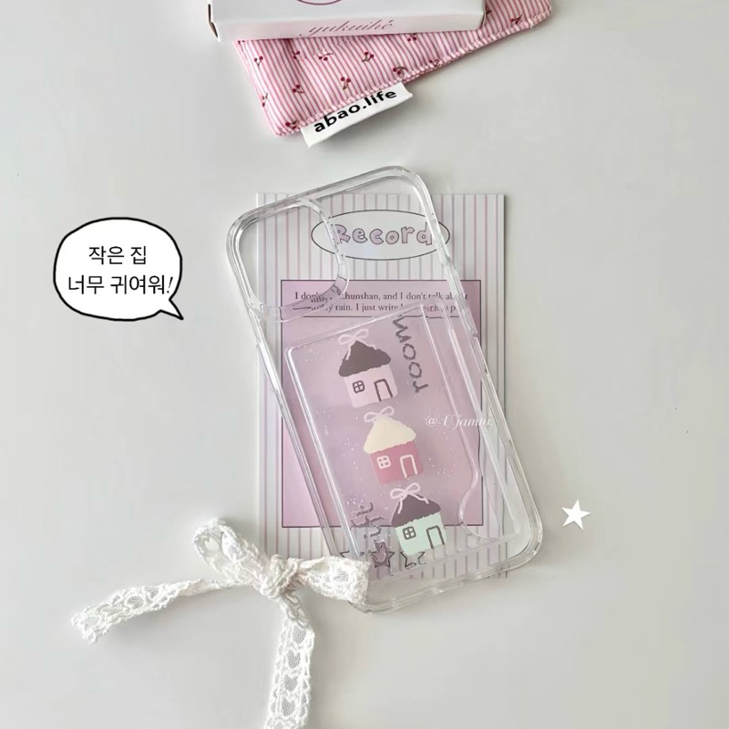 OSTT1722 original ins style card holder creative cute house iPhone case