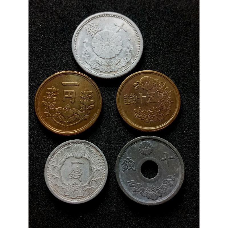 เหรียญต่างประเทศ(1833)ญี่ปุ่นสมัยโชวะ5เหรียญคละคศ.