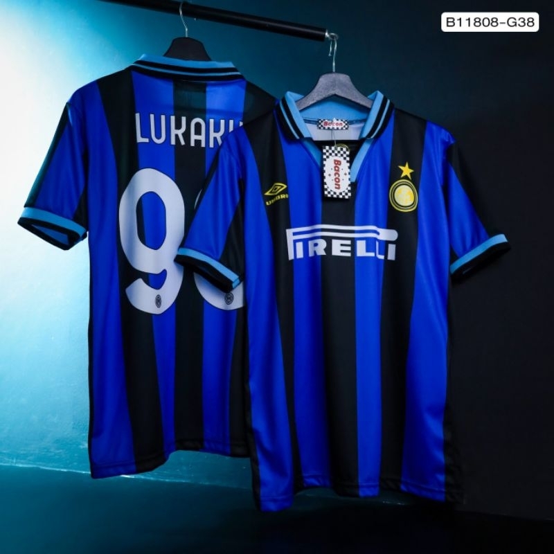 เสื้อบอลวินเทจย้อนยุคทีมอินเตอร์ มิลาน (Inter Milan) ฤดูกาล1995-1996ชุดเหย้า (Home)สีน้ำเงินดำ