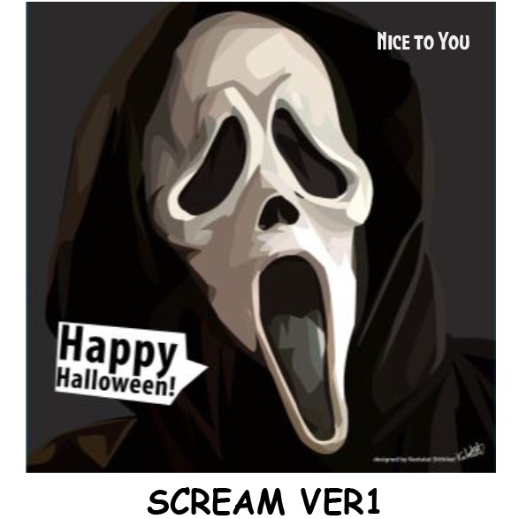 Scream สครีม ภาพยนต์ฆาตกรรม ลึกลับ ซ่อนเงื่อน รูปภาพ กรอบรูป poster, Pop Art ตกแต่งภายใน บ้าน  ร้านค