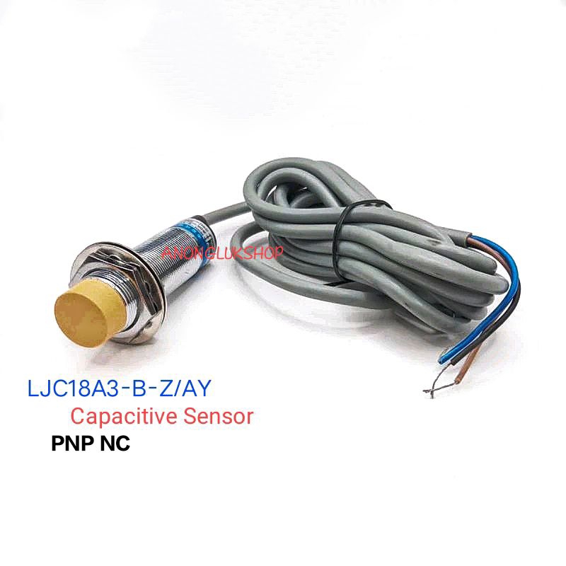 LJC18A3-B-Z/AY Capacitive sensor เป็นเซ็นเซอร์ M18 ชนิด PNP NC ระยะจับ 8มิล