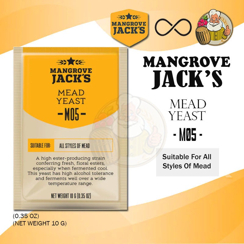 ยีสต์ หมักเบียร ทำเบียร์ (Yeast) - Mangrove Jack’s- M05 Mead - Craft Series Yeast ยีสต์ทำไวน์ m05  Mead Yeast M05 ยีสต์