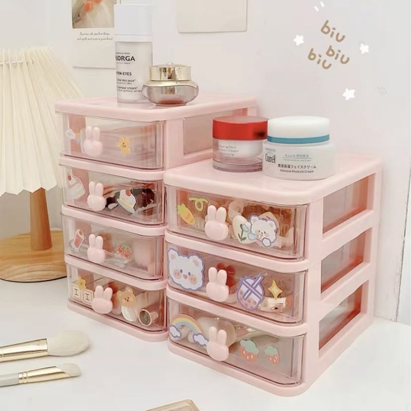 [แถมสติ๊กเกอร์]ลิ้นชักเล็ก กล่องเก็บของ กล่องใส่ของใช้จุกจิก ลิ้นชักเก็บของ กล่องใส่เครื่องเขียน กล่องลิ้นชัก KKHOME - รูปที่ 3