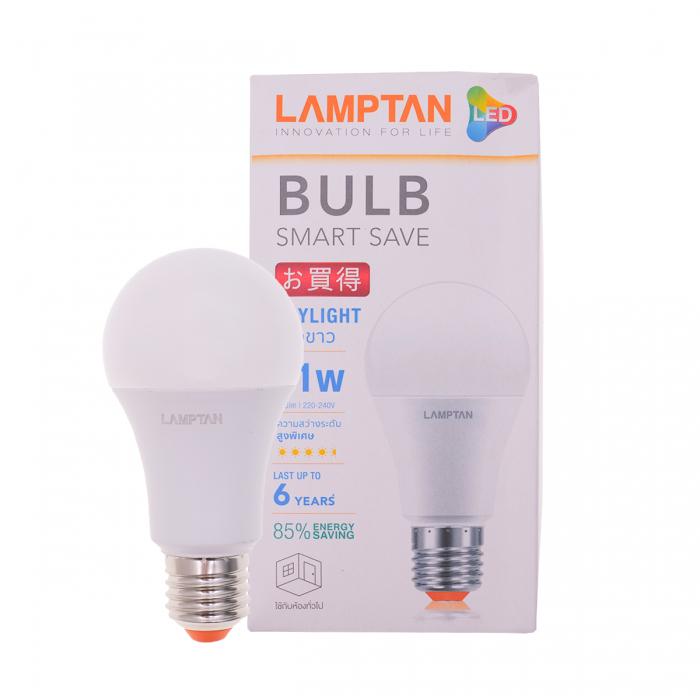หลอดไฟ LAMPTAN LED BULB 11 วัตต์ Smart save (Day Light)