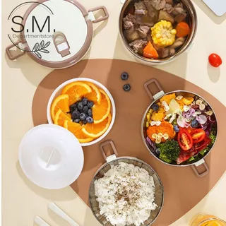 SM.ปิ่นโตใส่อาหาร แบบแยกชั้น มีซิลิโคนกันหกได้ กล่องอาหาร 2/3/4ชั้น