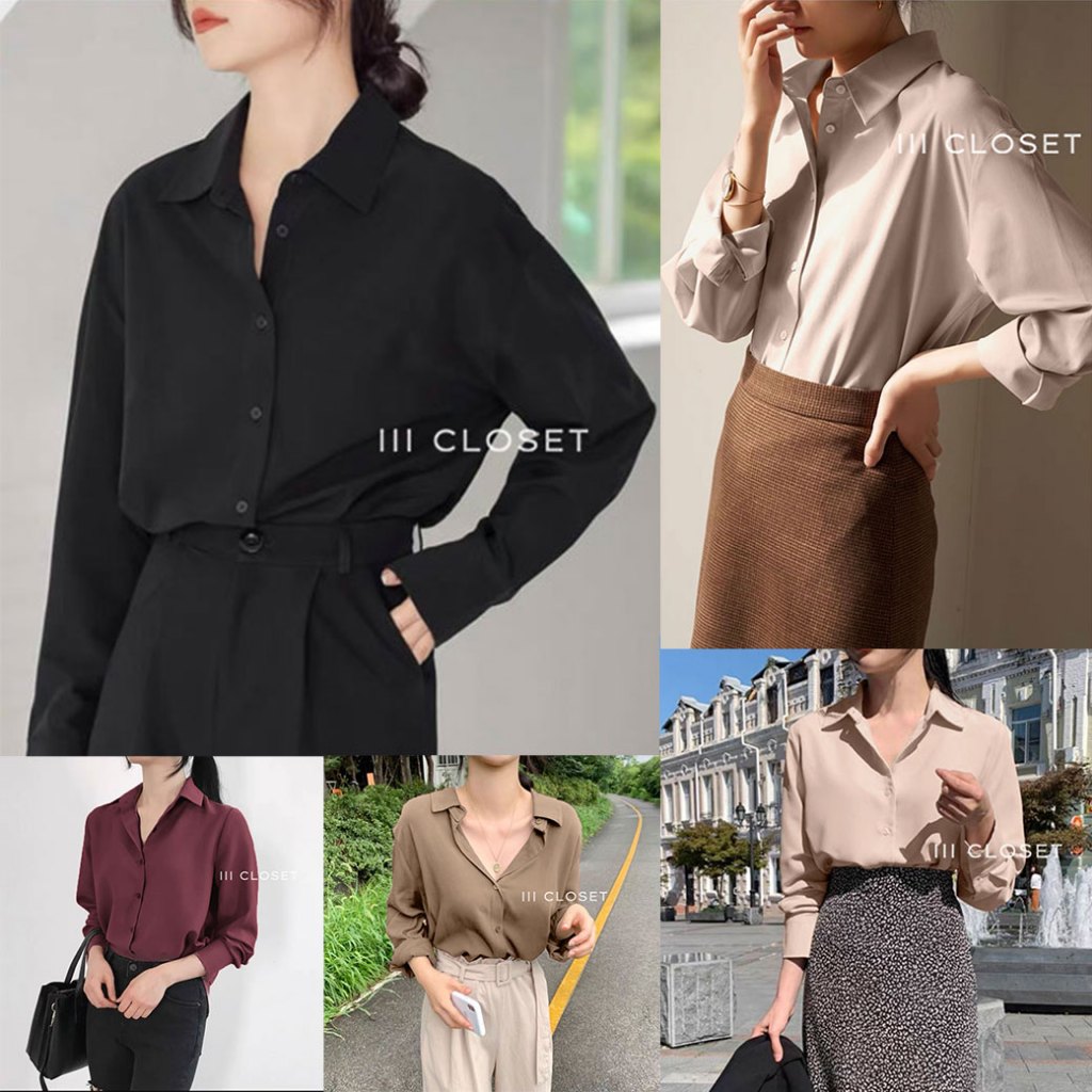 เสื้อเชิ้ต อก 44" lll Size 2XL lll IT022 แขนยาว กระดุมหน้า รุ่นคลาสสิคตลอดกาล ผ้าไหมอิตาลี ผ้าดี สวมใส่สบาย