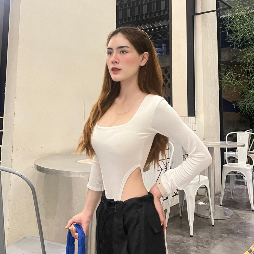 PIN60 บอดี้สูทเว้าเอวแขนยาว 309