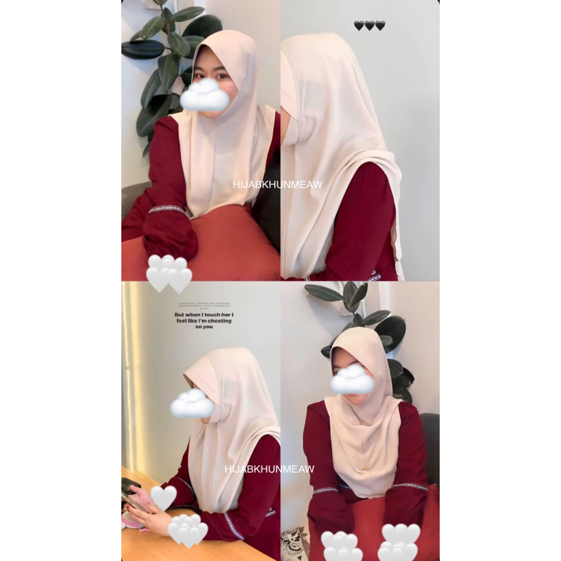 ฮิญาบกุ๊กไก่ ทรงนางฟ้าผ้า(Abaya') Size(M)