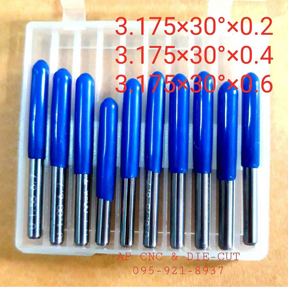 ดอกกัด CNC END MILL 3.175×30°×0.2 mm, 3.175×30°×0.4 mm, 3.175×30°×0.6 mm ***ส่งจากไทย ส่งไวมาก ทันใช