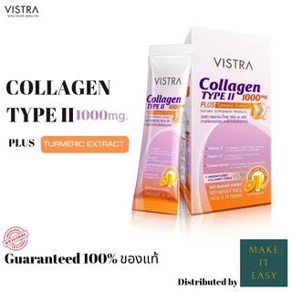 Vistra Collagen Type II 1000mg. Plus Tumeric Extract [10 ซอง] วิสทร้า คอลลาเจน ไทป์ ทู 1000มก. พลัส สารสกัดจากขมิ้นชัน