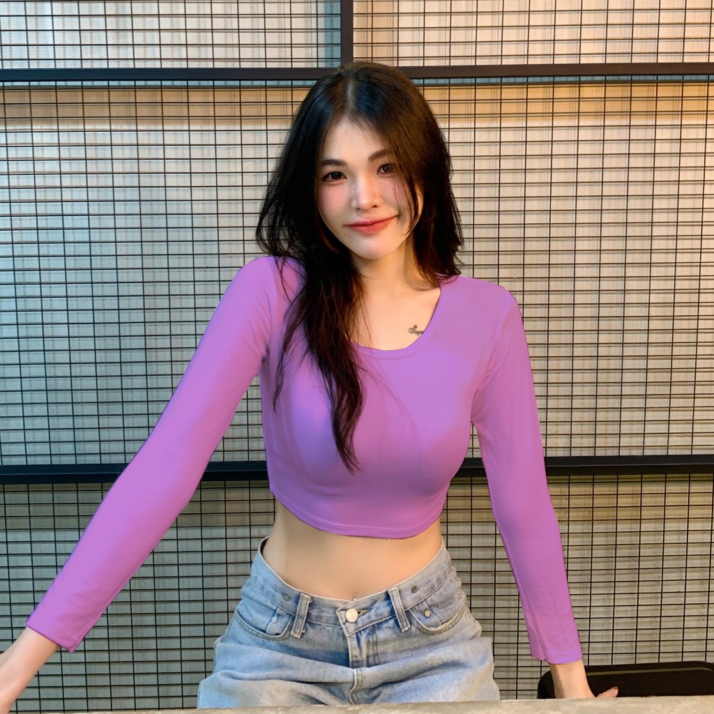 PIN140 ครอปเรียบแขนยาว WAN B-046-2-AAAA