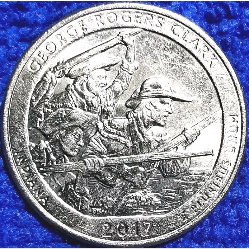 เหรียญ​ USA​,0.25​USD, National​ Park​, George Rogers Clark, #0529T, ไม่​ผ่าน​ใช้​ UNC