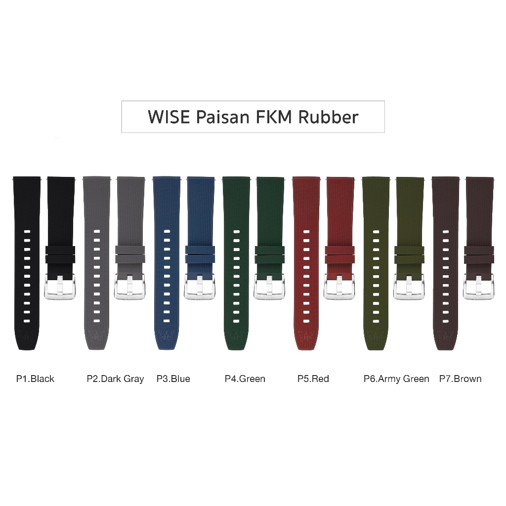 WISE สายนาฬิกา ยางFKM รุ่น Paisan Style ขนาด 20mm.