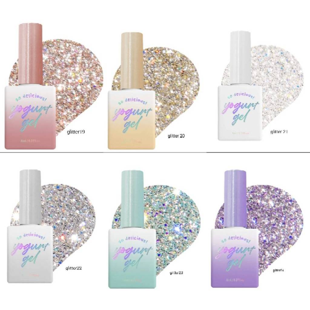 แยกขาย 6 สีเล็บเจล 'Newthings' glitter collection สีกลิ๊ตเตอร์ Yogurt nail ของแท้จากเกาหลี🇰🇷พร้อมส่ง
