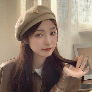 [W0123] หมวกเบเร่ต์ ลายหัวใจน่ารัก สไตล์เรโทร แฟชั่นฤดูหนาว Beret