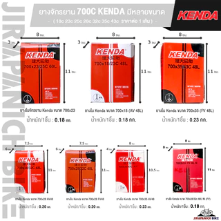ยางในจักรยาน KENDA ขนาด 700C มีหลายขนาด 18, 23, 25, 28, 32, 35, 43(ราคาต่อ 1 เส้น)
