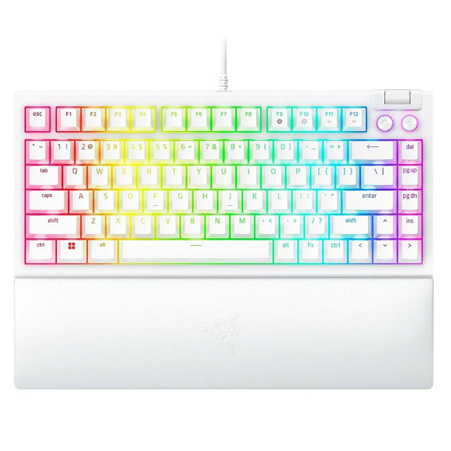 KEYBOARD (คีย์บอร์ด) RAZER BLACKWIDOW V4 75% (WHITE) (RAZER ORANGE SWITCH - RAZER CHROMA RGB - EN)