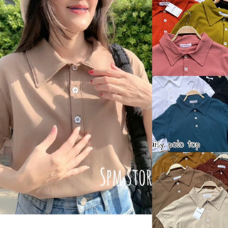 Daisyเสื้อคอปกกระดุมดอกไม้(ผ้าคอตตอนนุ่มยูนิ) CH8