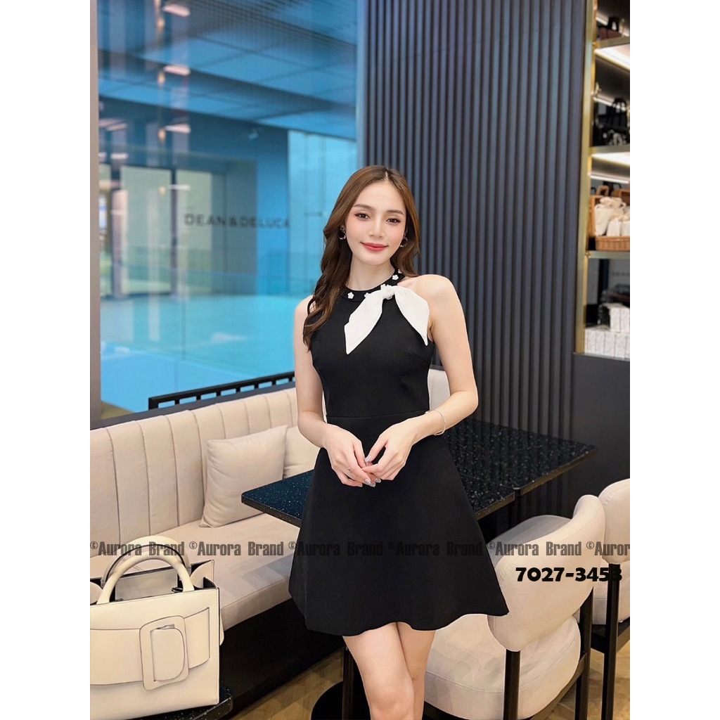 Aurora Brand Size S 7027-3453 ชุดเดรสสั้นสีดำ