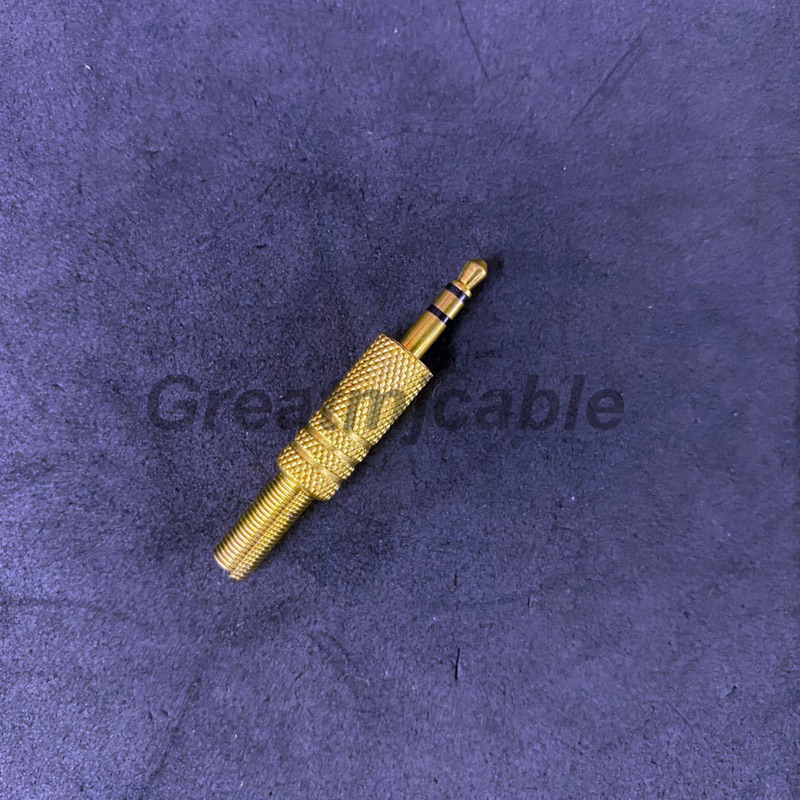 หัวแจ็คสเตอริโอ 3.5mm รุ่นทองท้ายสปริง AUX TRS TR STEREO เข้าสายสัญญาณ