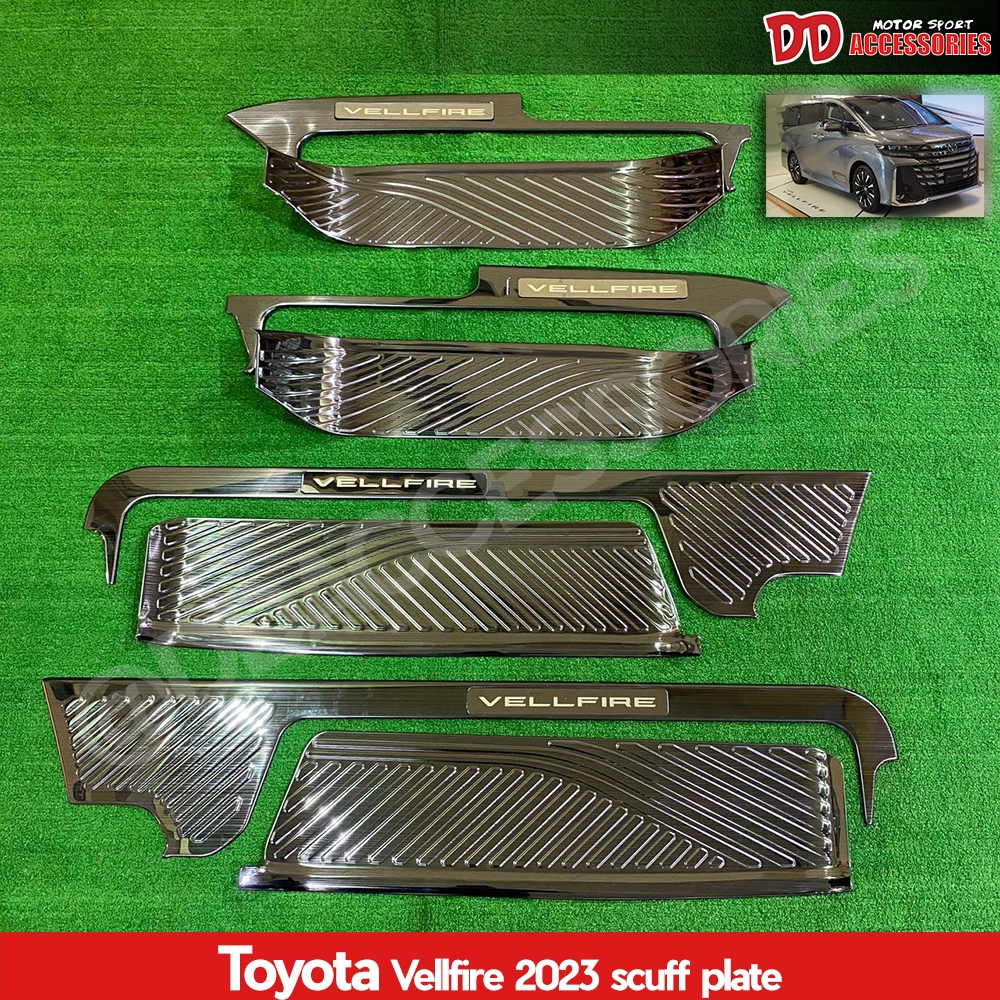 ชายบันได alphard vellfire 40 2023 2024 2025 2026 2027 8 ชิ้น ไม่มีไฟ สีดำเงา อลูมิเนียม ใหม่ล่าสุด แ