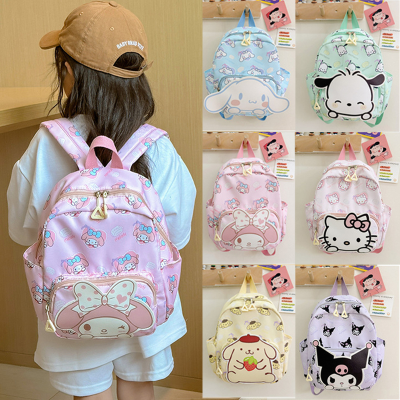 กระเป๋าเป้สะพายหลังเด็กใบเล็ก พิมพ์ลายการ์ตูน Sanrio Cinnamoroll Kuromi Melody