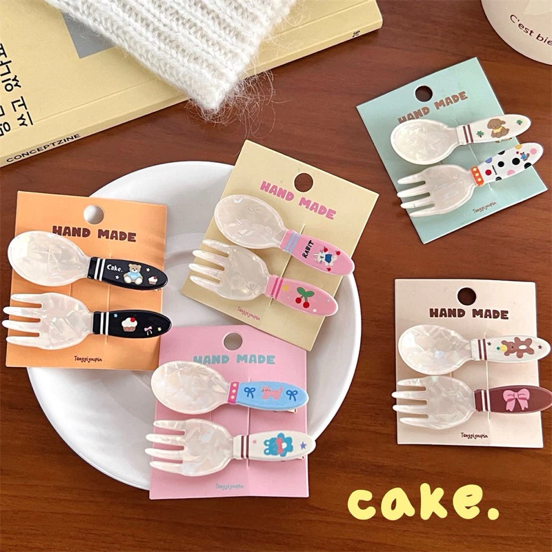 Cute 211 กิ๊บติดผม กิ๊บหนีบผมช้อนส้อม 2 ชิ้น/แพ็ค