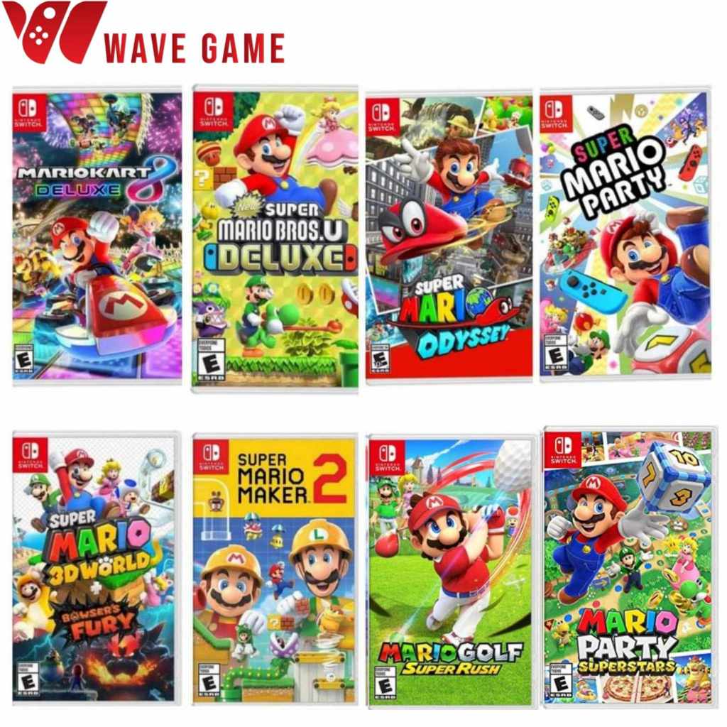 nintendo switch mario kart 8 / mario bros u / mario odyssey / mario party / mario 3d world fury/ mario maker 2