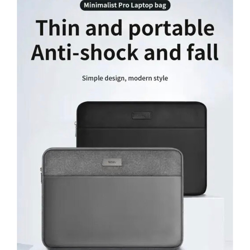 ของแท้100% WiWU Minimalist Sleeve กระเป๋าแล็ปท็อป ซองใส่โน๊ตบุ๊ค คุณภาพดี ผ้ากันน้ำได้ น้ำหนักเบาไซต์ 13-15.6นิ้่ว