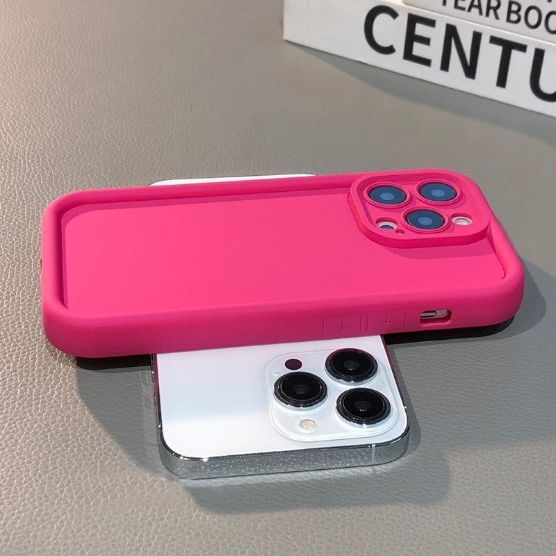 เคสไอโฟนสำหรับ for iPhone 11 16 14 13 12 15 Pro Max 8 7 14 Plus X XR XS 7Plus 8Plus TPU สีพื้น