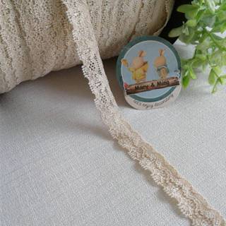 ลูกไม้ยืด สีน้ำตาลอ่อน หน้ากว้าง 1.3 ซม. ราคา หลาละ 8 บาท / …