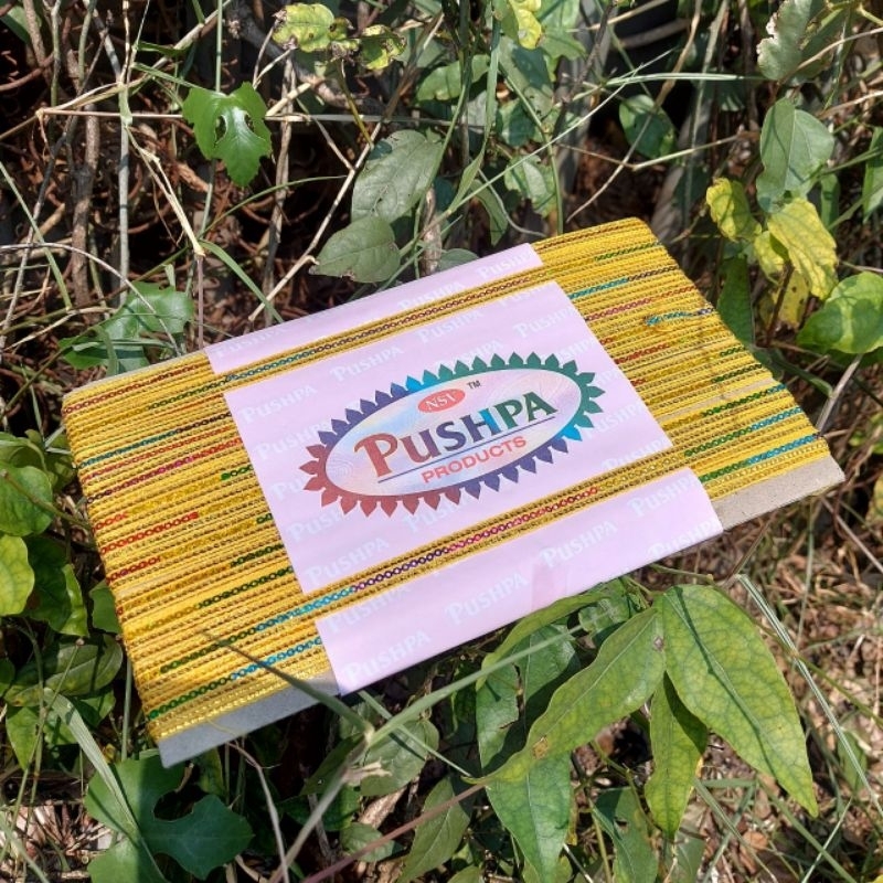 ดิ้นตกแต่ง!ราคาดีที่สุด! PUSHPA ความยาว 20เมตร   ใช้ตกแต่งงานบายศรี งานพาน ต่างๆมี2สี สีเงิน สีทอง ร