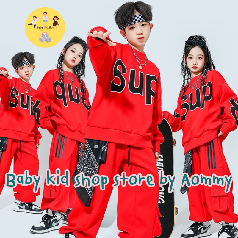 (พร้อมส่ง) ชุดเซตฮิปฮอปสไตล์เกาหลีเท่ห์ๆ เนื้อผ้านิ่มใส่สบาย